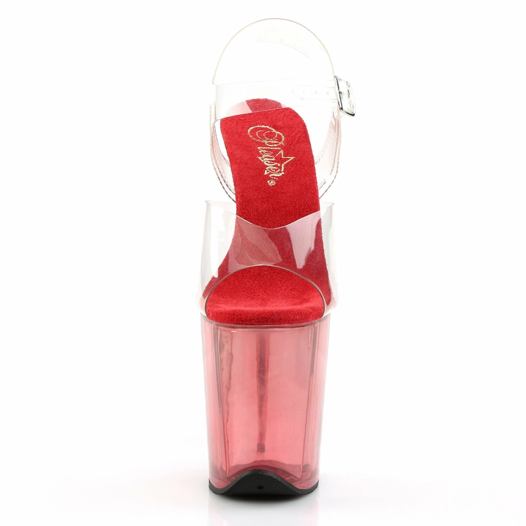 Pleaser Exotic Dancing FLAMINGO-808T - Clr/Red Tinted 4 Pleaser Exotic Dancing FLAMINGO-808T - Clr/Red Tinted