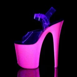 Pleaser Exotic Dancing FLAMINGO-808UVG - Clr/Neon H. Pink Glitter