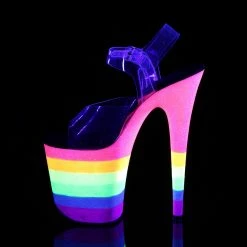 Pleaser Exotic Dancing FLAMINGO-808UVRB - Clr/Neon Rainbow Glitter