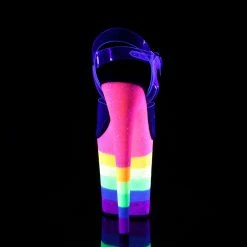 Pleaser Exotic Dancing FLAMINGO-808UVRB - Clr/Neon Rainbow Glitter