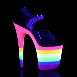 Pleaser Exotic Dancing FLAMINGO-808UVRB - Clr/Neon Rainbow Glitter