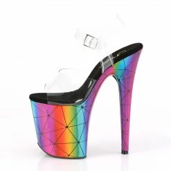 Pleaser FLAMINGO-808WR - Clr/Laser Rainbow Hologram Wrapped Exotic Dancing