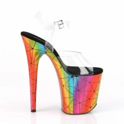 Pleaser FLAMINGO-808WR - Clr/Laser Rainbow Hologram Wrapped Exotic Dancing