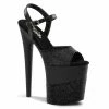 Pleaser Exotic Dancing FLAMINGO-809-2G - Blk Glitter/Blk-Glitter