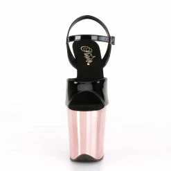 Pleaser Exotic Dancing FLAMINGO-809 - Blk Pat/Rose Gold Chrome