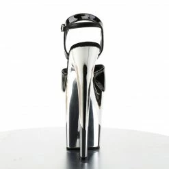 Pleaser Exotic Dancing FLAMINGO-809 - Blk Pat/Slv Chrome