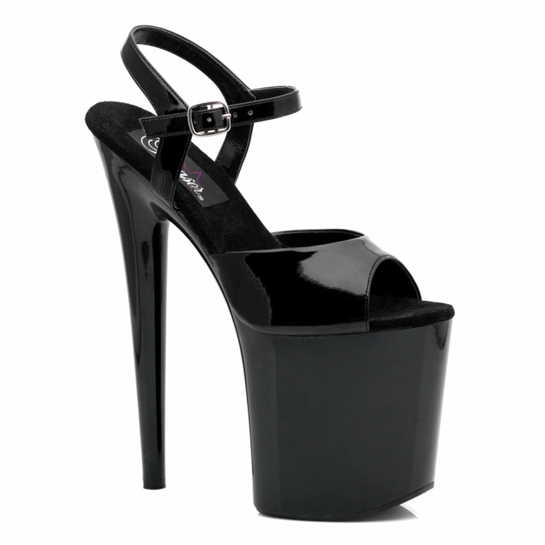 Pleaser FLAMINGO-809 - Blk Pat/Blk 3 Pleaser FLAMINGO-809 - Blk Pat/Blk