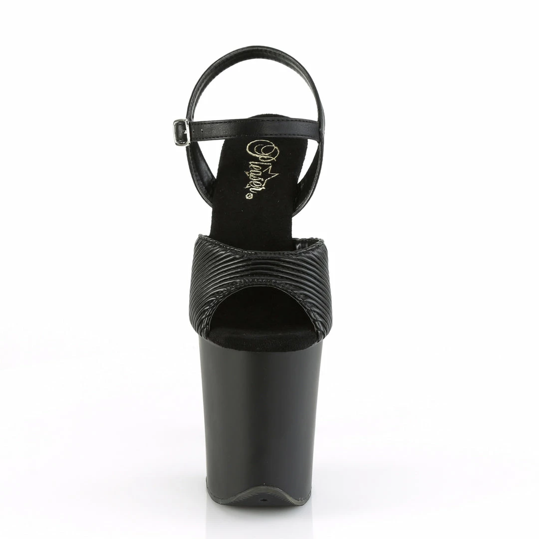 Pleaser FLAMINGO-809 - Blk Quilted Faux Leather/Blk Matte Exotic Dancing 4 Pleaser FLAMINGO-809 - Blk Quilted Faux Leather/Blk Matte Exotic Dancing