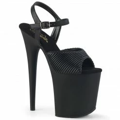 Pleaser FLAMINGO-809 - Blk Quilted Faux Leather/Blk Matte Exotic Dancing