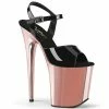 Pleaser Exotic Dancing FLAMINGO-809 - Blk Pat/Rose Gold Chrome