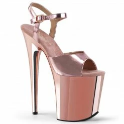 Pleaser FLAMINGO-809 - Rose Gold Met. Pu/Rose Gold Chrome Exotic Dancing