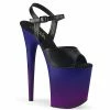 Pleaser Exotic Dancing FLAMINGO-809BP - Blk Faux Leather/Blue-Purple Ombre 2 Pleaser Exotic Dancing FLAMINGO-809BP - Blk Faux Leather/Blue-Purple Ombre