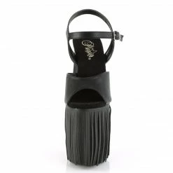 Pleaser Exotic Dancing FLAMINGO-809FRG - Blk Faux Leather/Blk Matte