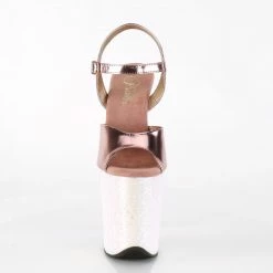 Pleaser FLAMINGO-809LG - Rose Gold Metallic Pu/Opal Multi Glitter