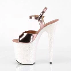 Pleaser FLAMINGO-809LG - Rose Gold Metallic Pu/Opal Multi Glitter