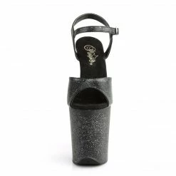 Pleaser Exotic Dancing FLAMINGO-809MMG - Blk Faux Leather/Blk Matte