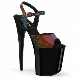 Pleaser FLAMINGO-809RBDT - Rainbow Hologram/Blk