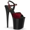 Pleaser FLAMINGO-809SP - Red Snake Print Pat/Blk Exotic Dancing