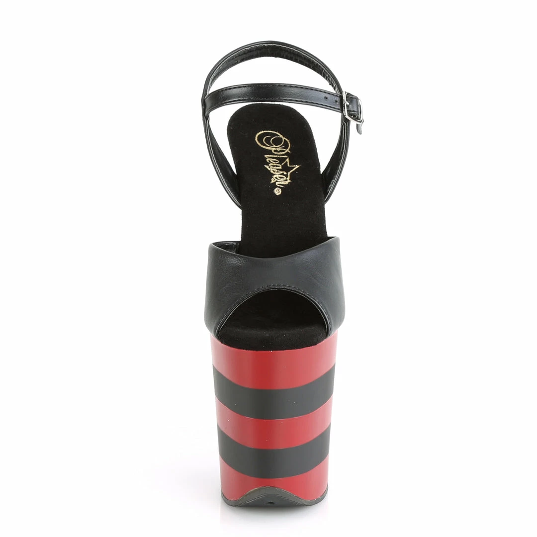 Pleaser FLAMINGO-809SR - Blk Faux Leather/D. Red-Blk Matte 4 Pleaser FLAMINGO-809SR - Blk Faux Leather/D. Red-Blk Matte