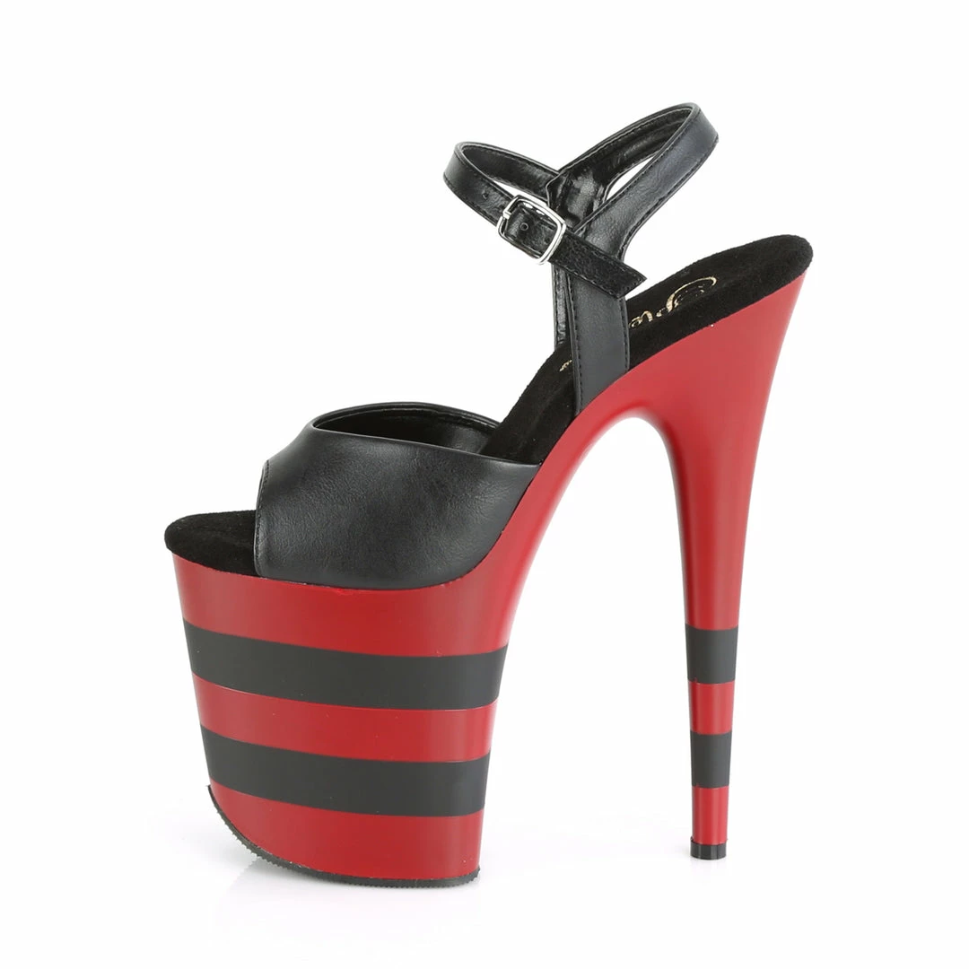 Pleaser FLAMINGO-809SR - Blk Faux Leather/D. Red-Blk Matte 5 Pleaser FLAMINGO-809SR - Blk Faux Leather/D. Red-Blk Matte