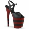 Pleaser FLAMINGO-809SR - Blk Faux Leather/D. Red-Blk Matte