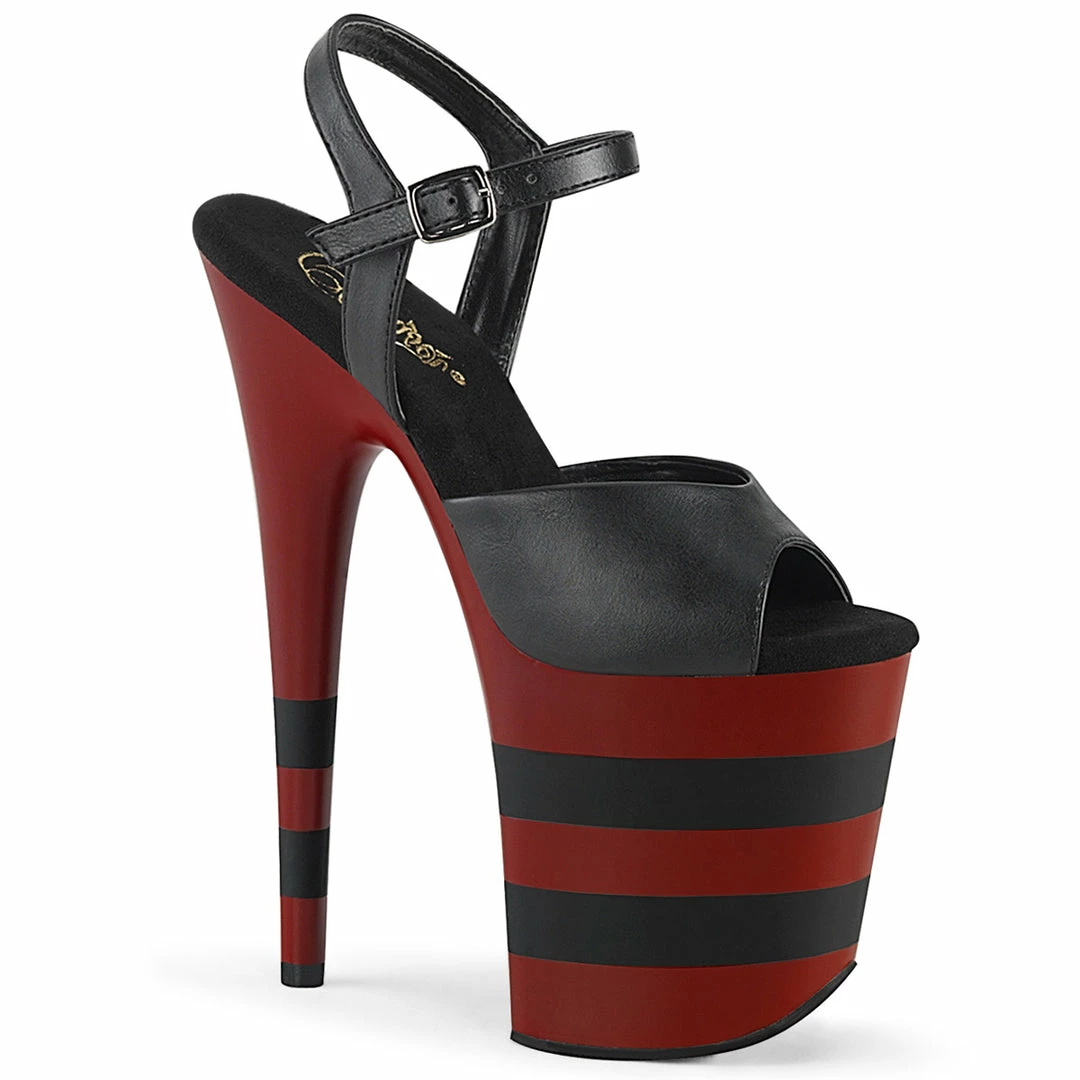 Pleaser FLAMINGO-809SR - Blk Faux Leather/D. Red-Blk Matte 3 Pleaser FLAMINGO-809SR - Blk Faux Leather/D. Red-Blk Matte