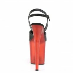 Pleaser FLAMINGO-809T - Blk Faux Leather/Frosted Red