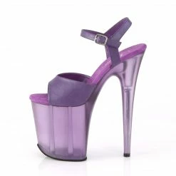 Pleaser FLAMINGO-809T - Purple Faux Leather/Frosted Purple Exotic Dancing