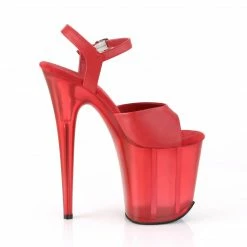Pleaser Exotic Dancing FLAMINGO-809T - Red Faux Leather/Frosted Red