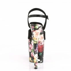 Pleaser FLAMINGO-809WR - Blk Faux Suede/Flower Print Wrapped 10 Pleaser FLAMINGO-809WR - Blk Faux Suede/Flower Print Wrapped