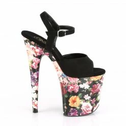 Pleaser FLAMINGO-809WR - Blk Faux Suede/Flower Print Wrapped 11 Pleaser FLAMINGO-809WR - Blk Faux Suede/Flower Print Wrapped