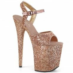 Pleaser Exotic Dancing FLAMINGO-810LG - Rose Gold Glitter/Rose Gold Glitter