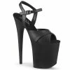Pleaser FLAMINGO-816 - Blk Faux Leather/Blk Matte Exotic Dancing