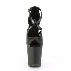 Pleaser Exotic Dancing FLAMINGO-821 - Blk Faux Leather/Blk Matte