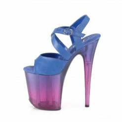 Pleaser FLAMINGO-822T - Blue Faux Leather/Blue-Purple Ombre Exotic Dancing
