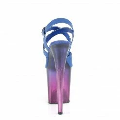 Pleaser FLAMINGO-822T - Blue Faux Leather/Blue-Purple Ombre Exotic Dancing