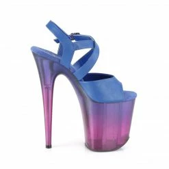 Pleaser FLAMINGO-822T - Blue Faux Leather/Blue-Purple Ombre Exotic Dancing
