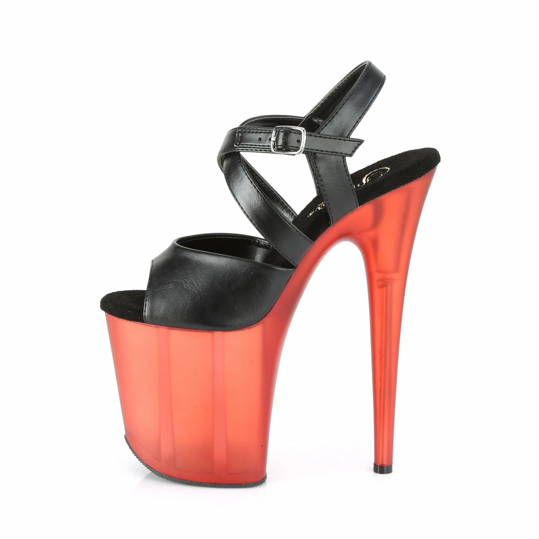 Pleaser FLAMINGO-822T - Blk Faux Leather/Frosted Red Exotic Dancing 5 Pleaser FLAMINGO-822T - Blk Faux Leather/Frosted Red Exotic Dancing
