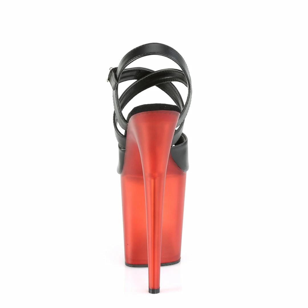 Pleaser FLAMINGO-822T - Blk Faux Leather/Frosted Red Exotic Dancing 6 Pleaser FLAMINGO-822T - Blk Faux Leather/Frosted Red Exotic Dancing