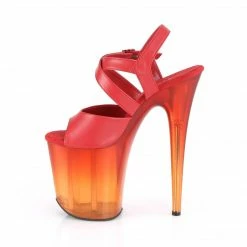 Pleaser FLAMINGO-822T - Red Faux Leather/Faded Red