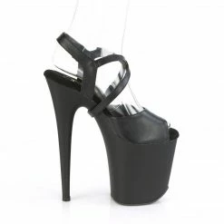 Pleaser FLAMINGO-824 - Blk Faux Leather/Blk Matte