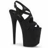 Pleaser Exotic Dancing FLAMINGO-831FS - Blk Faux Suede/Blk Faux Suede