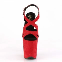 Pleaser FLAMINGO-831FS - Red Faux Suede/Red Faux Suede Exotic Dancing