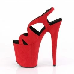 Pleaser FLAMINGO-831FS - Red Faux Suede/Red Faux Suede Exotic Dancing