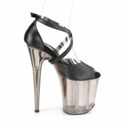 Pleaser FLAMINGO-840T - Blk Faux Leather/Blk Matte