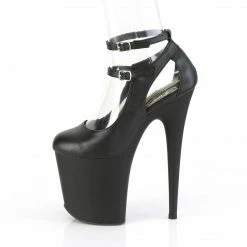 Pleaser FLAMINGO-850 - Blk Faux Leather/Blk Matte