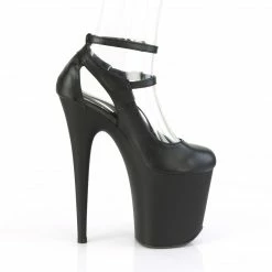 Pleaser FLAMINGO-850 - Blk Faux Leather/Blk Matte