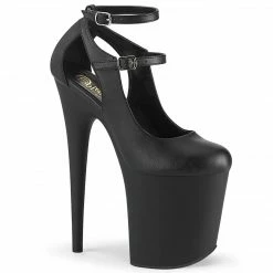 Pleaser FLAMINGO-850 - Blk Faux Leather/Blk Matte