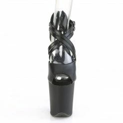 Pleaser Exotic Dancing FLAMINGO-865 - Blk Faux Leather/Blk Matte