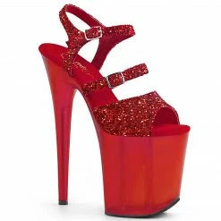 Pleaser Exotic Dancing FLAMINGO-874 - Red Glitter/Frosted Red